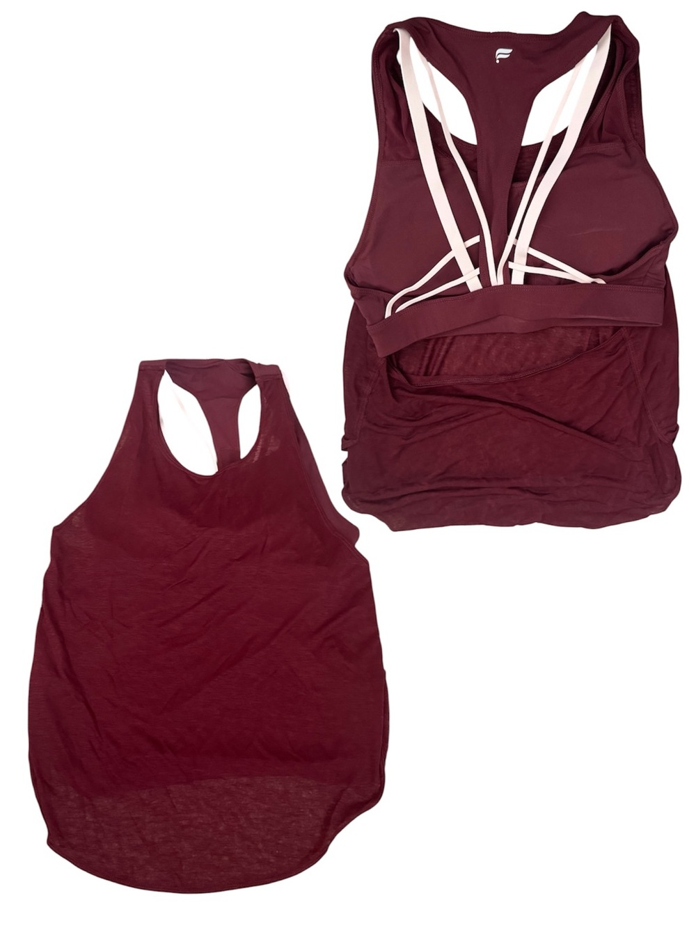 Fabletics Kessler Built-In Bra Tank Black Cherry XS